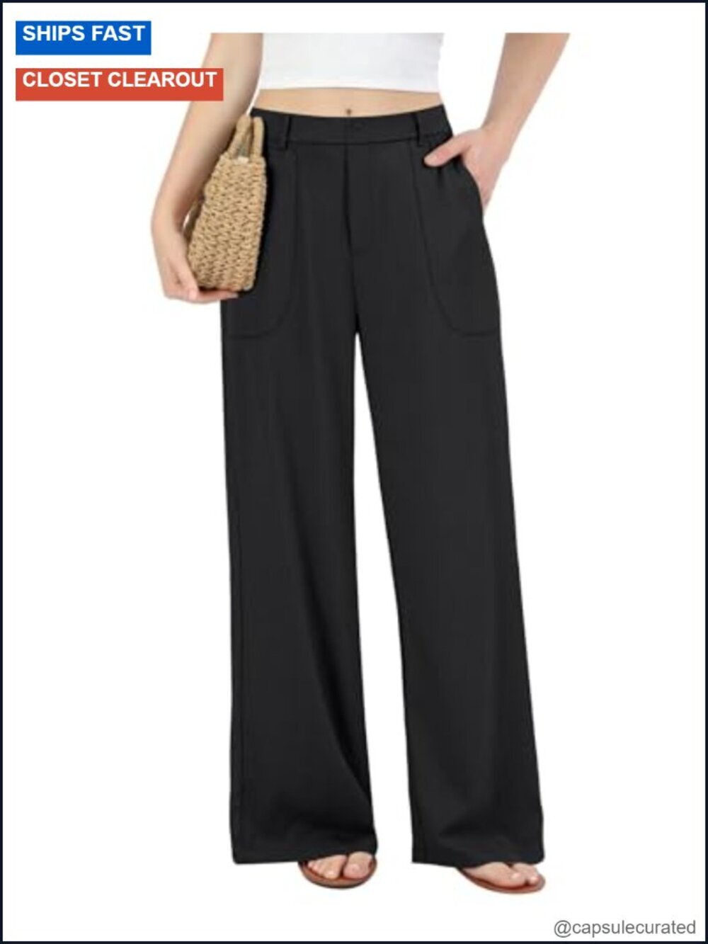 Wide Leg Linen Cotton Pants High Waisted Stretchy Lightweight Trousers Work